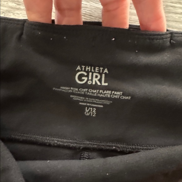 Athleta Girl Chit Chat Leggings 3 pair Size Large / 12 Black and Pink - Picture 4 of 13
